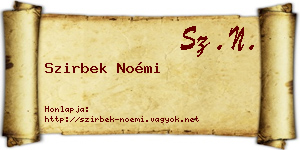 Szirbek Noémi névjegykártya