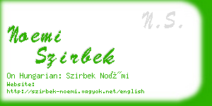 noemi szirbek business card